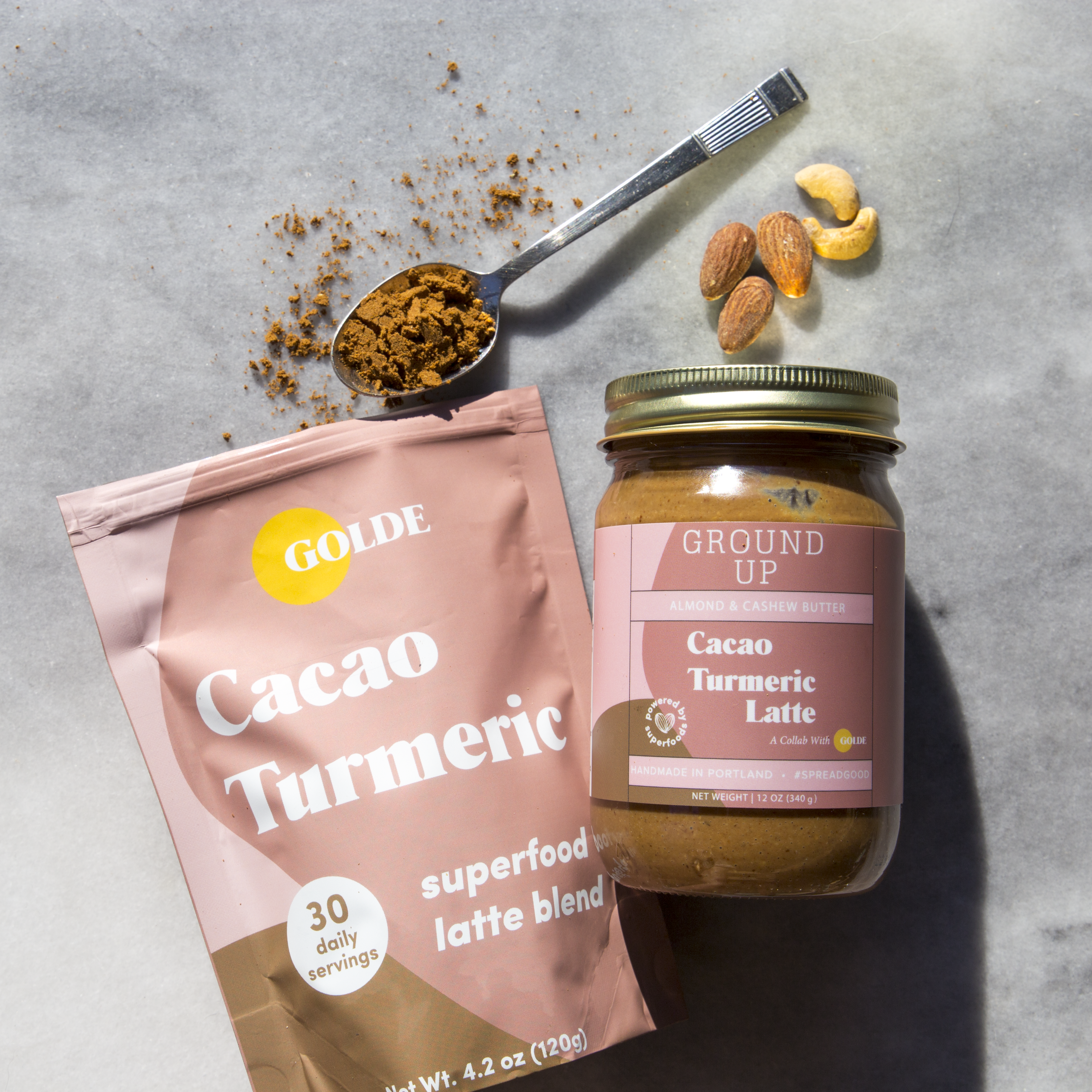Golde Cacao Turmeric Latte Almond + Cashew Butter