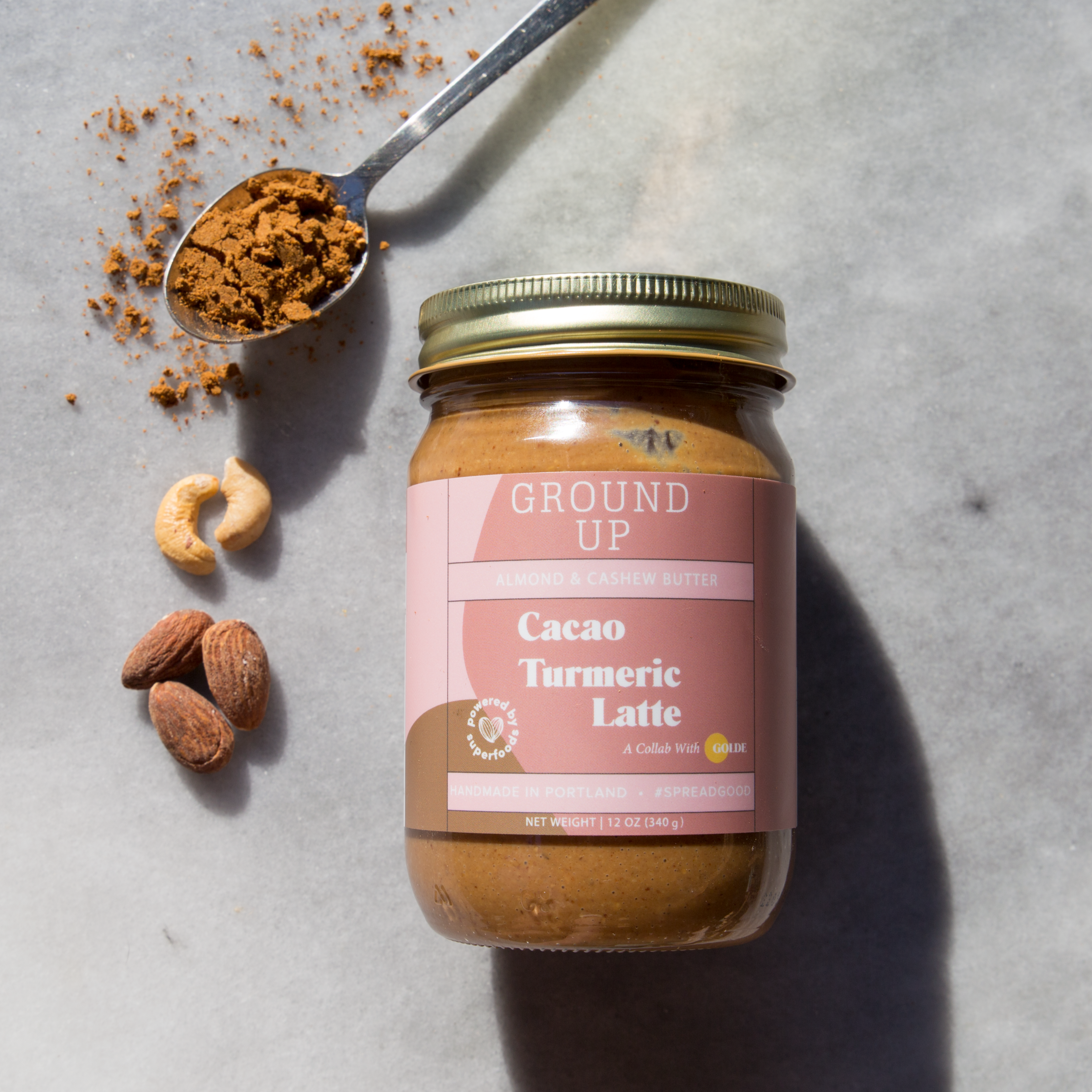 Golde Cacao Turmeric Latte Almond + Cashew Butter